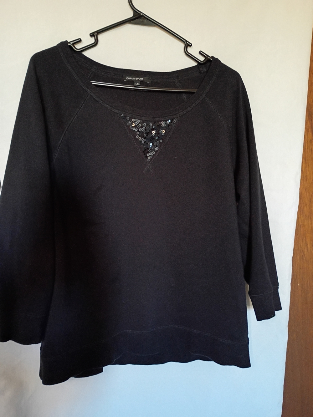 Chaus Sport Women's Black Sequin Sweatshirt Size L